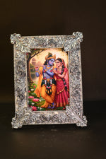 Two Flower Pair Radha Krishna Photo Frame