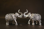 Flower Design Elephant Pair