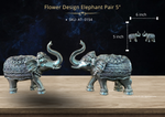 Carved Flower Design Elephant Pair 5" ( AT-0154 )
