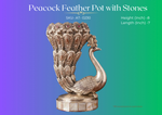 Peacock Feather Pot with Stones ( AT-0230 )