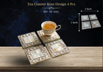 Tea Coaster Rose Design 4 Pcs ( AT-0262 )