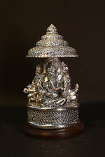 3 face Round Ganesh with umbrella
