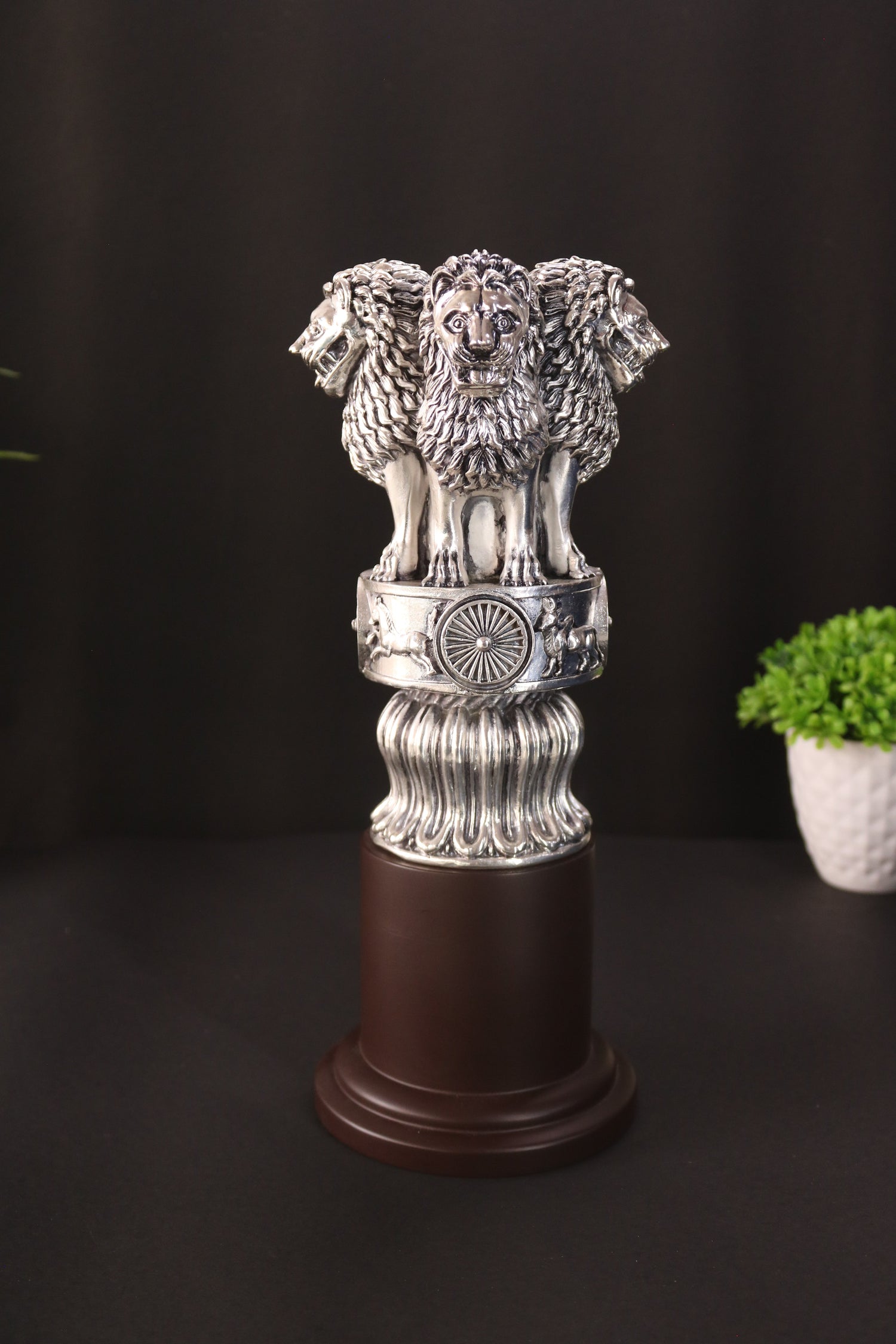 Ashoka Stambh – Silver-Plated Decorative Showpiece