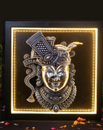 Lord Shrinathji Silver-Plated Idol with Light Frame