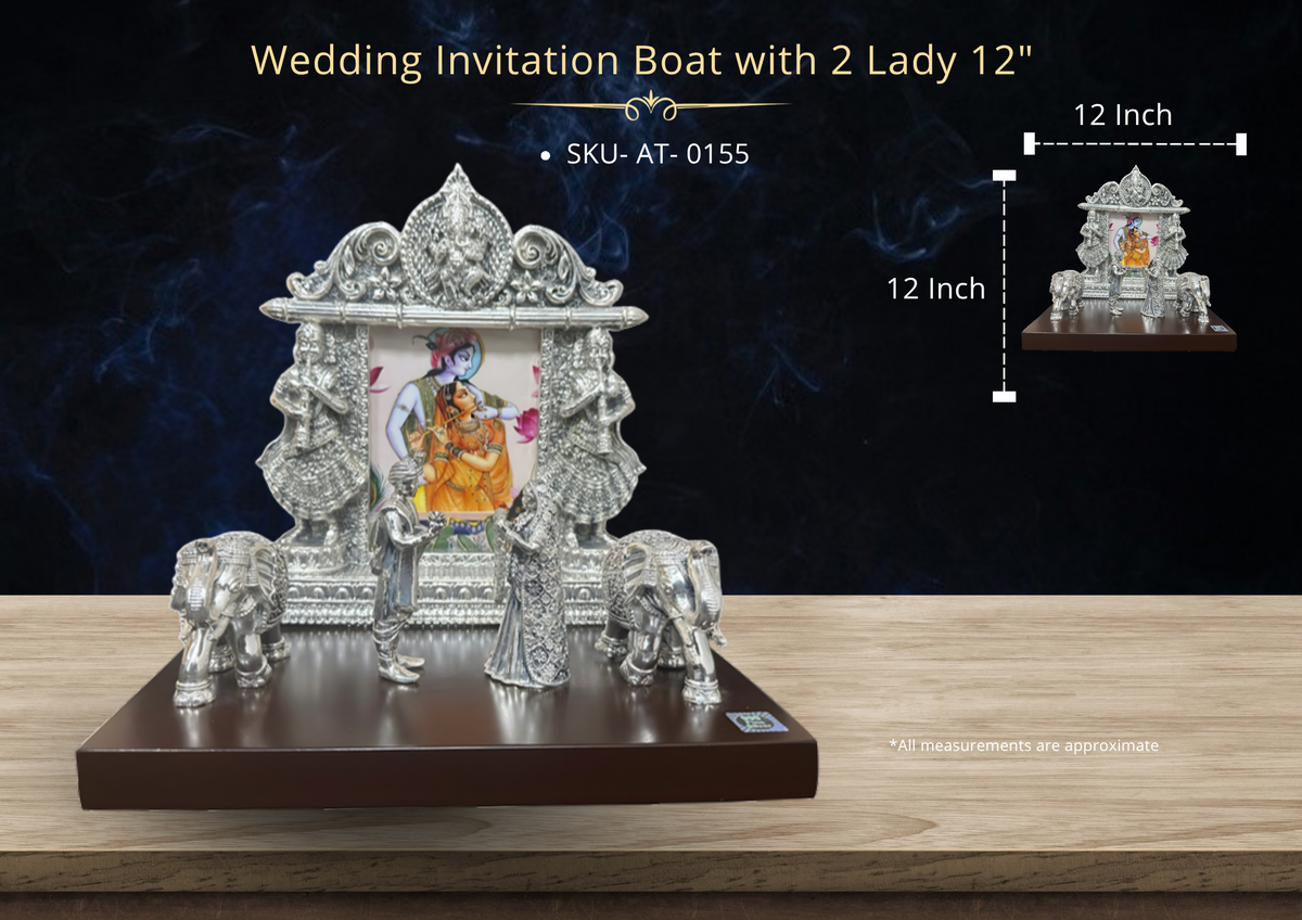 Wedding Invitation Boat with 2 Lady 12" ( AT-0155 )