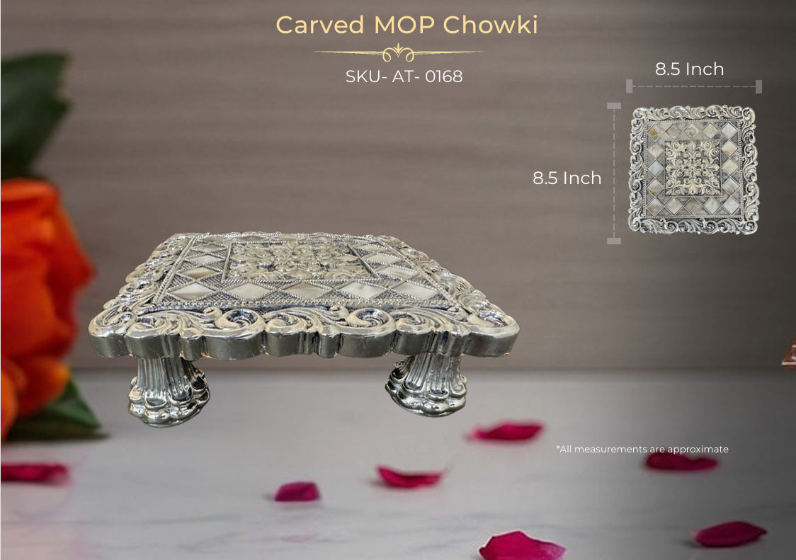 Carved MOP Chowki 8.5" ( AT-0168 )