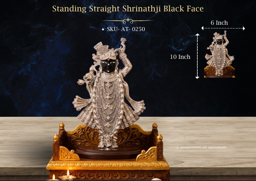 Standing Straight Shrinathji Black Face ( AT-0250 )