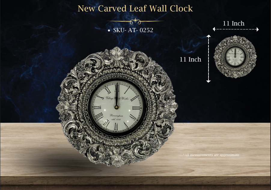 New Carved Leaf Wall Clock ( AT-0252 )
