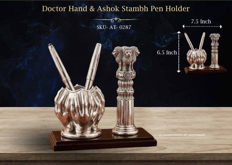 Doctor Hand & Ashok Stambh Pen Holder ( AT-0287 )