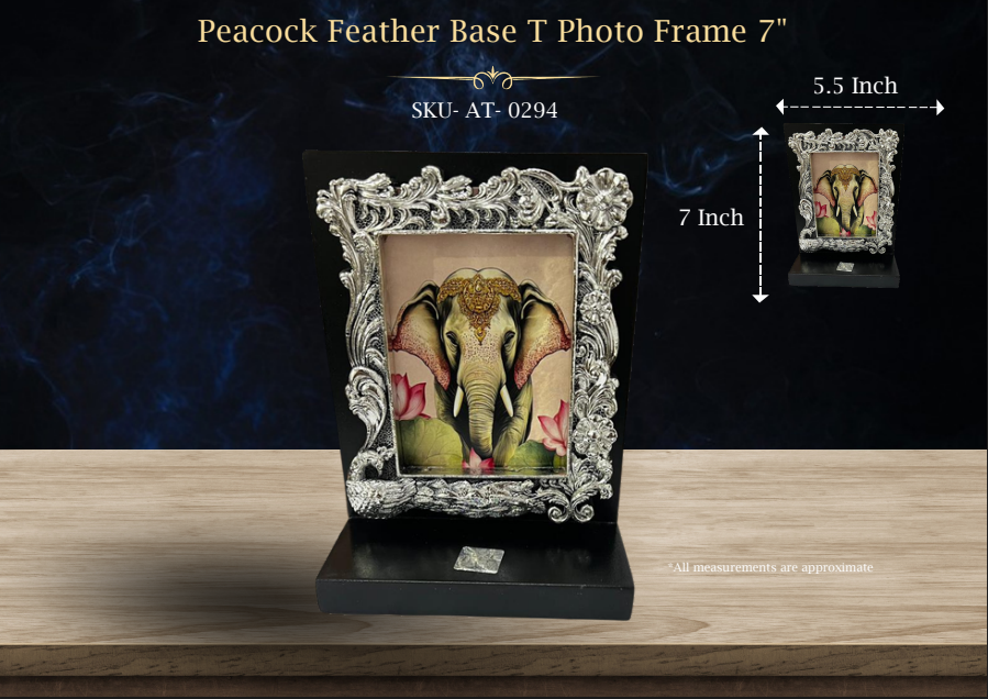 Peacock Feather Base T Photo Frame 7" ( AT-0294 )
