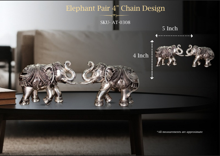 Elephant Pair 4" Chain Design ( AT-0308 )