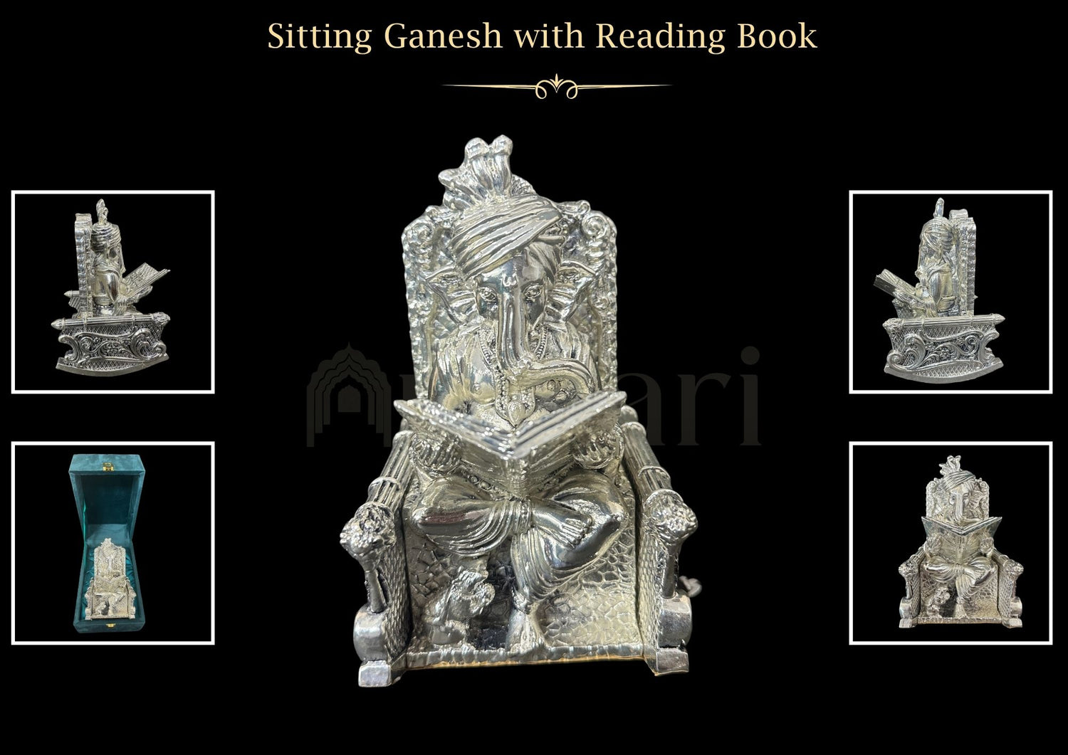 Sitting Ganesh with Reading Book